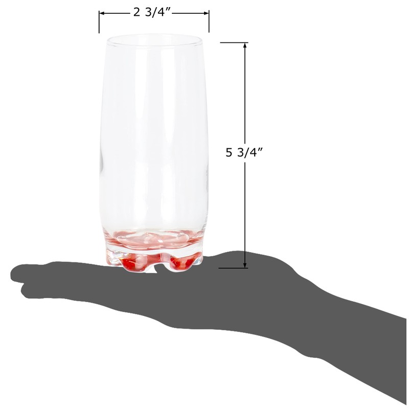Vibrant Splash Water, Beverage Highball Glasses, 13.25 Ounce - Set