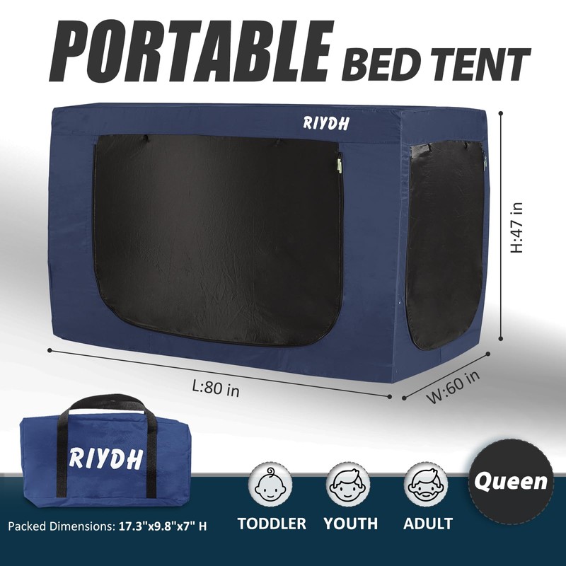 Queen Bed Canopy Tent - Portable Dream Tent for Kids
