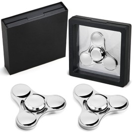 SCIONE Metal Fidget Spinner - High-Speed Hand Spinner for Kids Fidget Toy Adults - Anxiety & Stress Relief Sensory Toy with Removable Bearing Caps - Perfect for Office, Classroom & Party (White)