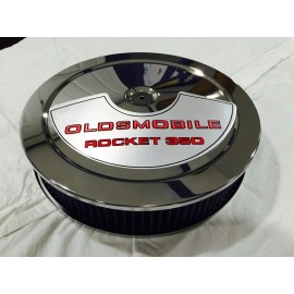 nyrm Oldsmobile Chrome Air Cleaner Washable RED Edelbrock Carburetor Rocket 350