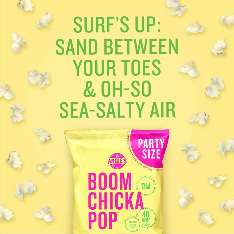 Angie's BOOMCHICKAPOP Sea Salt Popcorn, Gluten Free, Party Size, 6.7