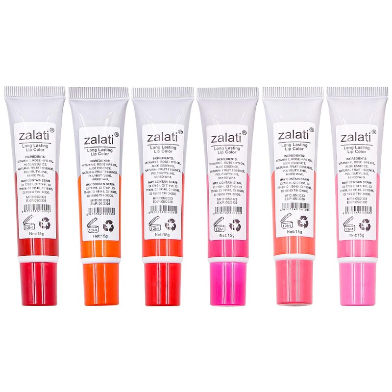 zalati Lip Glosses Set 6pcs Colors Lipstick Lip Stain Tint