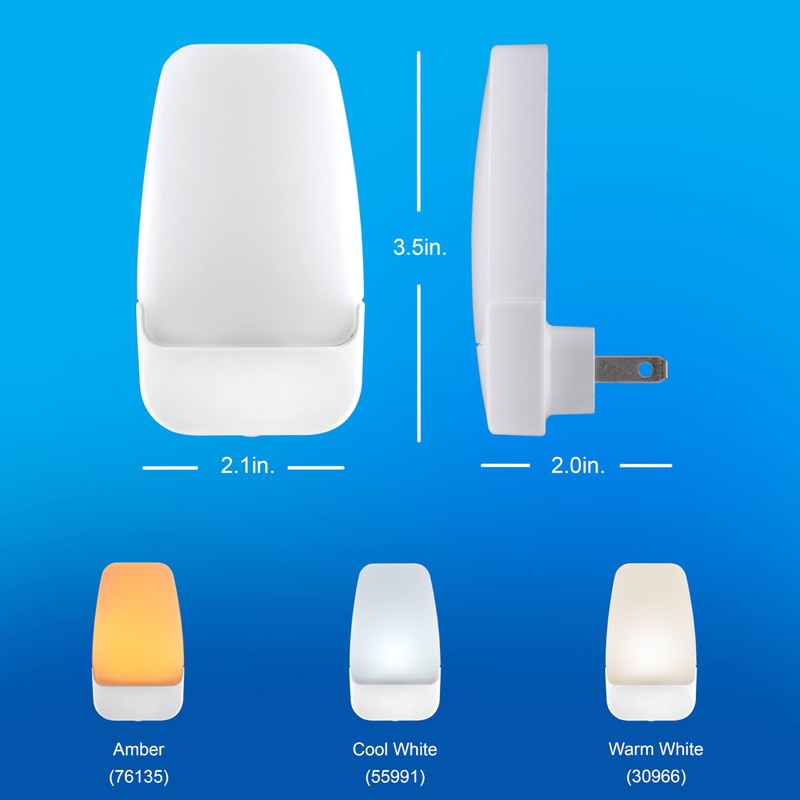 GE SleepLite LED Night Light, Plug-in, Dusk to Dawn Sensor,