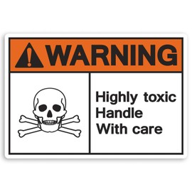 2 x 10cm Warning Toxic Sign Vinyl Stickers - H&S Office Shop Sticker #31651 (10cm Wide)