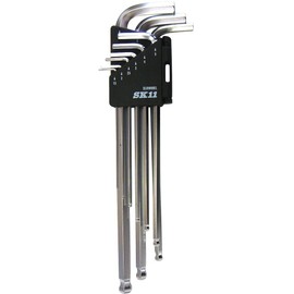 SK11 SLBW09EL Ball Point Hex Wrench Set, 9 Pieces, Tilt Angle, Approx. 25°, Extra Long