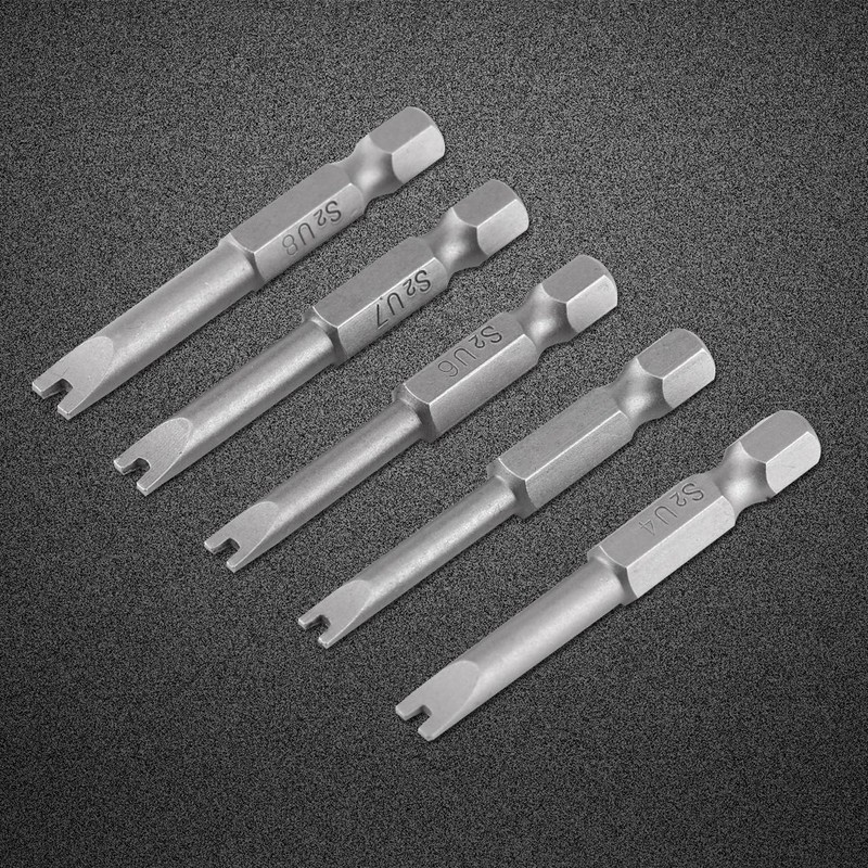 Hilitand 5pcs 50mm Long U-Shaped Screwdriver Bits U-Shaped Bits S2