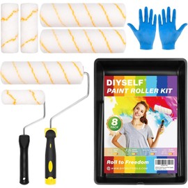 DIYSELF Paint Roller Kit,Paint Kit for House Painting Includes Paint Roller Brushes 4/9 Inch, Paint Rollers, Paint Roller Set, Durable Wall Painting Kit, Professional House Painting Kit (Beginner)