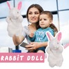 BORFUE White Rabbit Hand Puppet Animal Plush Hand Puppet Rabbit