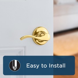 Weiser Belmont Brass Door Handle, Left-Handed Half Dummy Lever, Non-turning Interior Door Handles for Wardrobe, Closet Door & French Doors, Cabinet Handle/Cupboard Handles, Traditional Home Décor