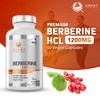 Smart Nutra Labs Premium Berberine HCL 1200mg- 60 Vegan Capsules,