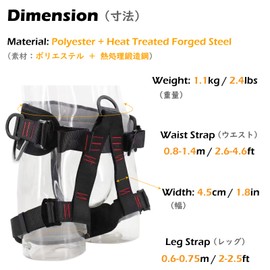 TRIWONDER Climbing Harnesses Waist Protection Safety Harness Half Body Harness Safe Belt for Rock Climbing Tree Climbing Training Rappelling (03 Black)
