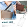 NUOBESTY 6pcs Transparent Id Holder with Thumb Slot Badge Sleeve
