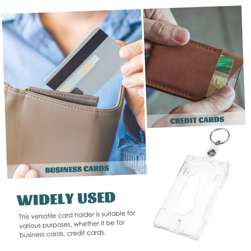 NUOBESTY 6pcs Transparent Id Holder with Thumb Slot Badge Sleeve