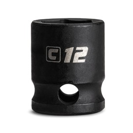 Capri Tools 12 mm Stubby Impact Socket, 3/8 in. Drive, 6 Point, Metric