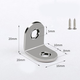 20 Pcs Angle Brackets, 20 × 20mm Right Corner Bracket 90 Degree L Brackets Stainless Steel Corner Brace with 40 Screws L Shaped Bracket Small Brackets for Wood Furniture Fixation
