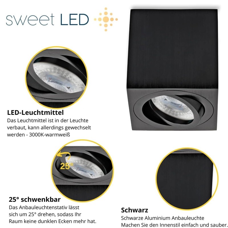 Sweet Led Surface-Mounted Spotlight GU10 Made of Aluminium - Ceiling