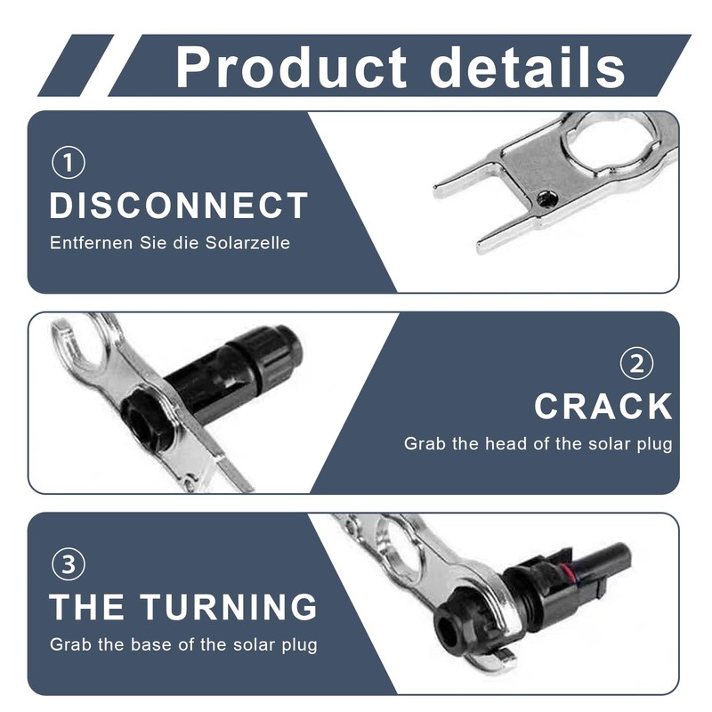 Pack of 2 Solar Spanner Set, MC4 Connector Wrench for