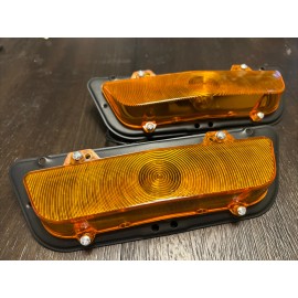 KK 1960 Chevy Impala Belair Biscayne El Camino Amber Parking Light Assembly Pair