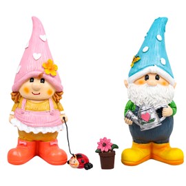 nezababy 2PCS Funny Garden Gnome Outdoor Decoration Statue Naughty Couple Sculpture Decor for Indoor Lawn Yard Patio Ornaments Resin (2 PCS)