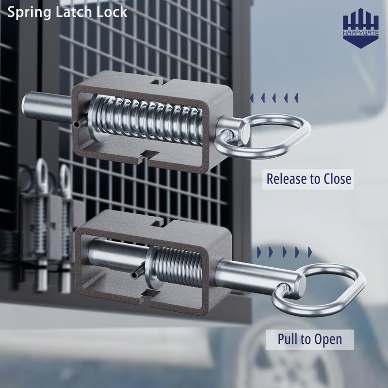 HAPPYGATE 5-1/8'' Heavy Duty Trailer Gate Latch, Universal Spring Latch