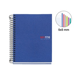 Miquelrius - The Original A6 Notebook 6 Coloured Stripes Opaque Polypropylene Cover Size 105 x 148 mm No Drilling Required 150 Sheets 70gsm Squared 5mm Blue