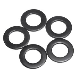 QUARKZMAN Pack of 5 M20 Stainless Steel Flat Seals, 21 mm ID x 37 mm OD x 3 mm Thick Black Galvanised Metal Washers for Screws and Bolts