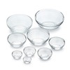 Duralex Gigogne Stackable Glass Mixing Bowls Set, Chip Resistant Durable