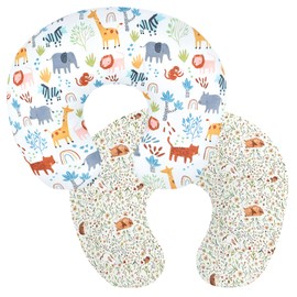 Winmany Nursing Pillow Cover Removable for Boys and Girls, Comfortable, Breathable and Washable, 22.5 x 18 Inch, Pack of 2 (Animals and Forests)