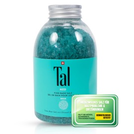 Tal® MED Fußbadesalz 380g – Natürliches Totes Meer Salz für müde & trockene Füße | Hilft bei Hautproblemen & Fußgeruch | Fußbad Zusatz mit Olivenöl & Kiefernadelöl