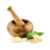 Round Mortar with Pestle Olive Wood 14 cm