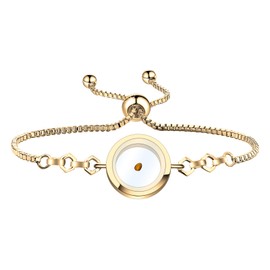 FAADBUK Christian Gift Mustard Seed Necklace Mustard Seed Earrings Mustard Seed Bracelet Religious Inspirational Jewelry For Friend Family (Mustard Seed Br-Gold)