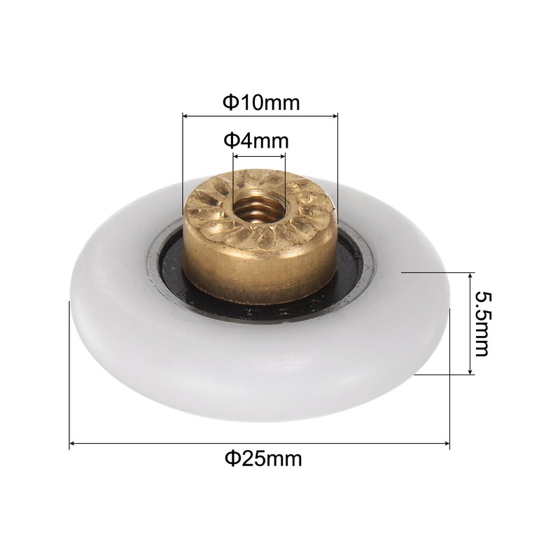 uxcell Shower Door Roller Wheel 25mm Diameter Replacement Part for
