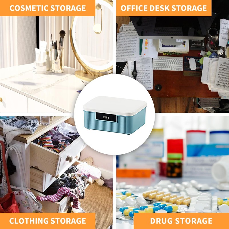 Qiveno Lockable Storage Container Bin, 2.3 Gallon Capacity Organizer Box