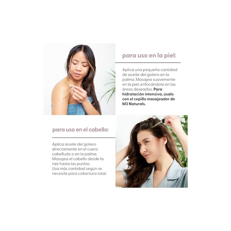 M3 Naturals Aceite de Batana Puro para Cabello y Piel,