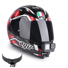 Lupholue Motorcycle Helmet Chin Mount Kits with Adhesive Curved Pads Compatible with GoPro Hero 12, 11, 10, 9, 8, 7, (2018), 6 5, Hero Black, Session, Xiaomi Yi, SJCAM, Campark (Version 2)