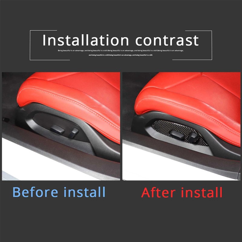 necar2020 Carbon Fiber Seat Adjust Panel Cover Trim Accessories For