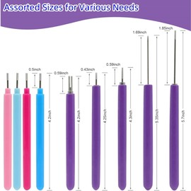 DACUAN Paper Quilling Tools Slotted Kit, 12 Pack Different Sizes Rolling Curling Quilling Needle Pen Paper Cardmaking Project Tools Set for Paper Quilting Paper Flowers