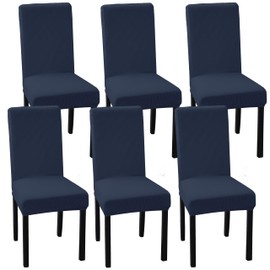 Ocves Stuhlhussen für Esszimmer, 4 oder 6 Stück, dehnbar, Esszimmerstuhlhussen, abnehmbar, waschbar, Stuhlschoner für Bankett, Küche, Party und Zuhause (Marineblau, 6 Stück)