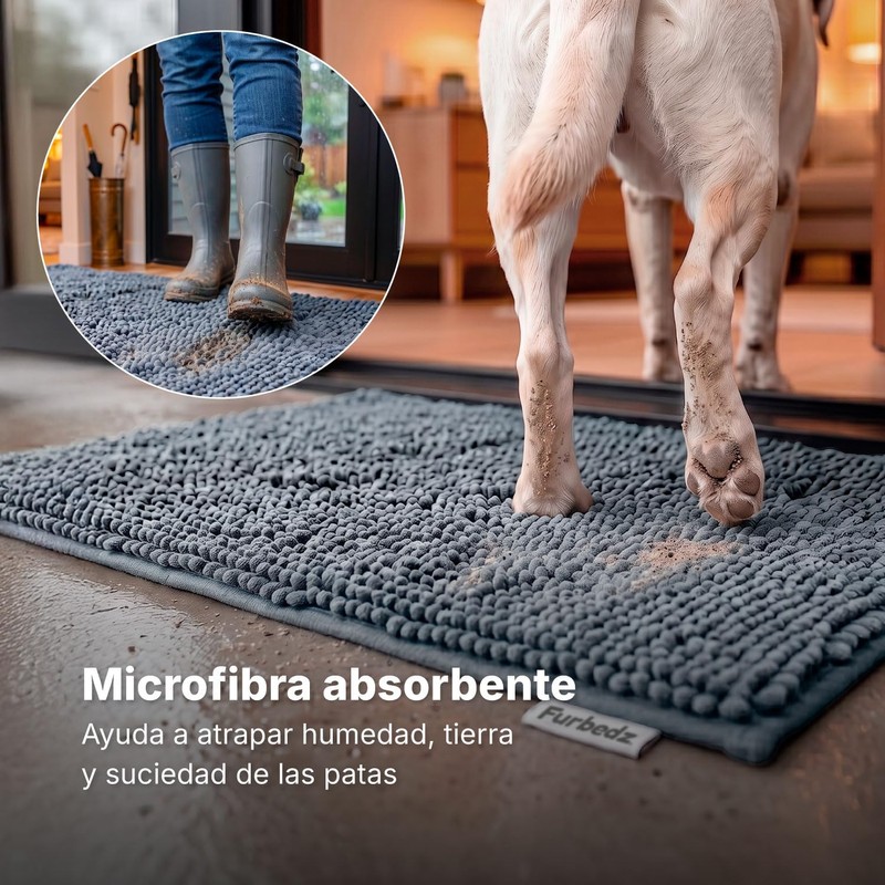 Furbedz Tapete para Perro, Absorbente, Atrapa Agua, Tierra y Suciedad