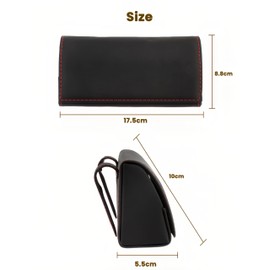 Twilight Garage Glasses Holder for Car Sun Visor Universal PU Sunglasses Car Glasses Organiser Box Glasses Holder Car Sunglasses Holder Car Sun Visor Organiser for All Car Models, black