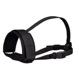Dog Muzzle Soft Padded Adjustable Dog Mouth Guard Cover Prevent Biting Licking Chewing Protection with Connection Strap for Small Medium Dogs