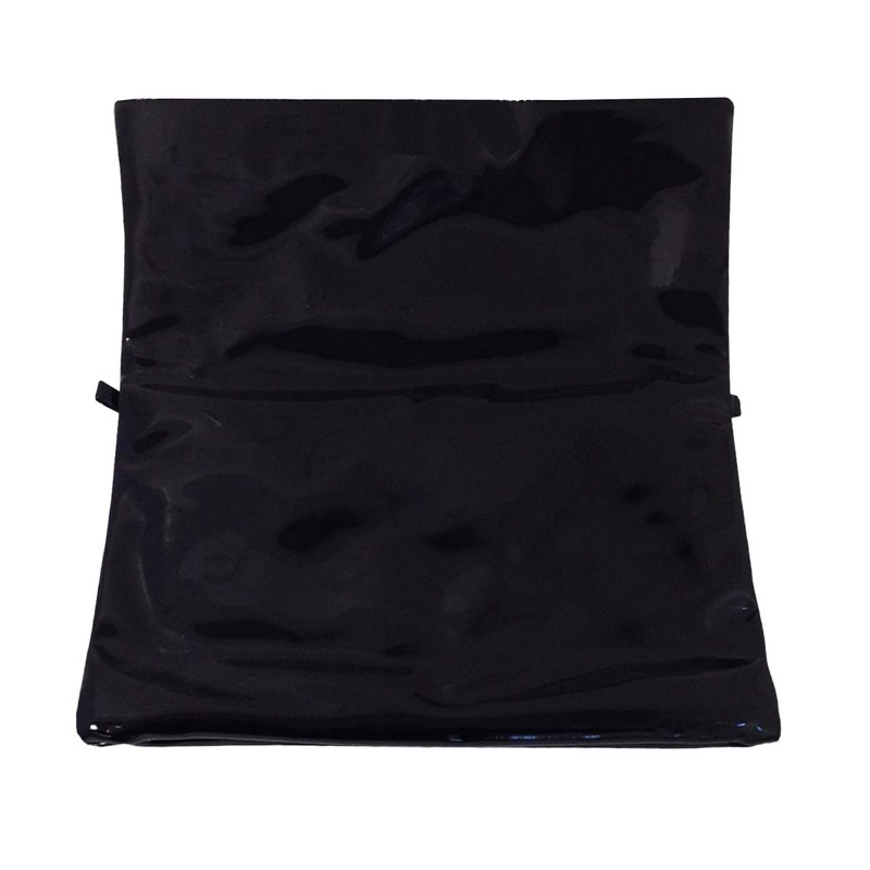 JNB Basic Patent Foldover Clutch, Black