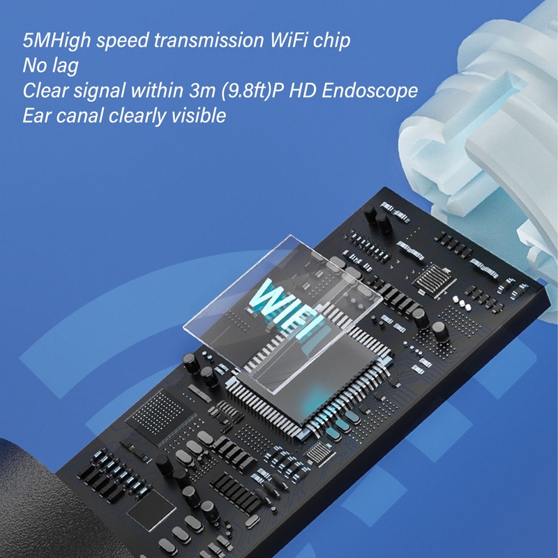 Ear Wax Removal Otoscope 1080P 5MP WiFi Endoscope Ear Cleaning