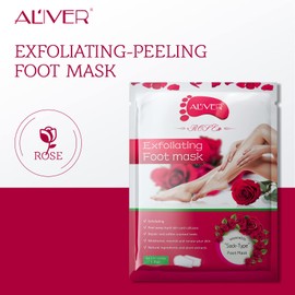 Foot Mask, Pack of 2 Foot Mask, Callus Remover, Exfoliating Calluses Dead Skin, Callus Removing Foot Mask, Baby Soft Smooth Touch Feet Men, Women, Exfoliating Foot Mask (Rose)