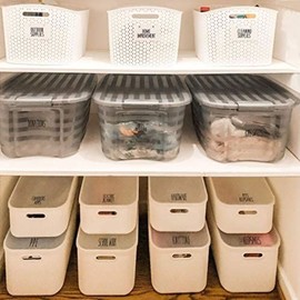 Talented Kitchen 138 Household & Storage Organization Labels. All Caps Black Preprinted Labels. Black on Clear Stickers. Bins, Boxes Organization System Labels. Holiday, Home Essential