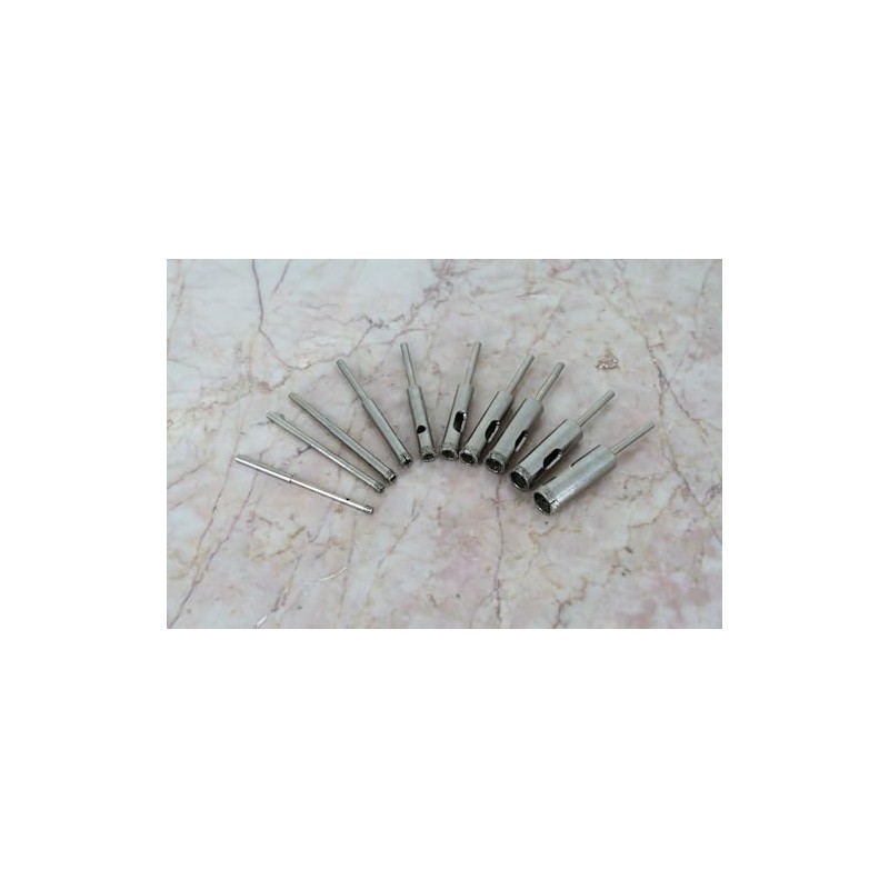 TEMO 10 pc 1/8 to 1/2 Inch Premium Diamond Coated