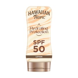 Hawaiian Tropic | Hydrating Protection Sunscreen Sun Protection Lotion SPF 50 UVA + UVB Protection, 180 ml, 12-Hour Moisturiser with Cocoa and Shea Butter, Waterproof, Vegan