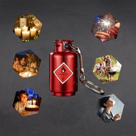 KAIEOMGN - Encendedor de queroseno, compacto y portátil, llavero personalizado, reutilizable, adecuado para interiores y exteriores (eroseno no incluido)