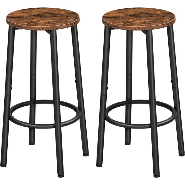 Bar Stools, Set of 2 Bar Chairs, Kitchen round Height