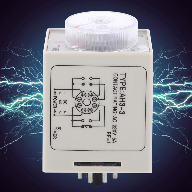 AH3-3 Time Relay Adjustable Delay Timer Switch AC for Automatic